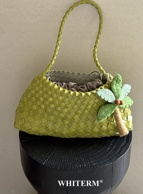 肉肉陈WHITERM夏季新款小众百搭手工编织包法式度假风单肩腋下包