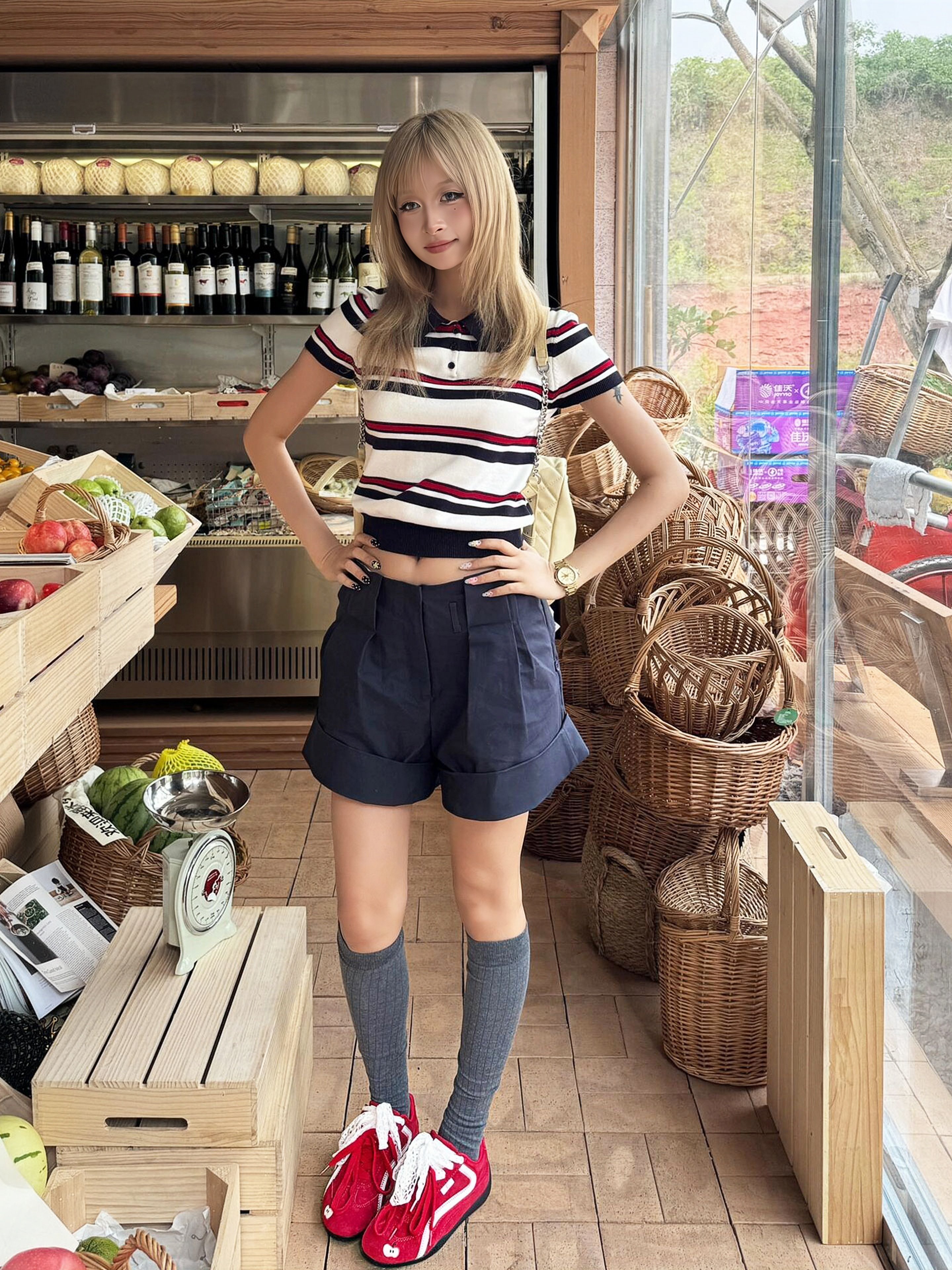 【Deep Blue Career】American-Style Suit Shorts for Women, Summer Straight Loose Casual Pants with a Sense of Design, Sporty Quarter-Length Pants