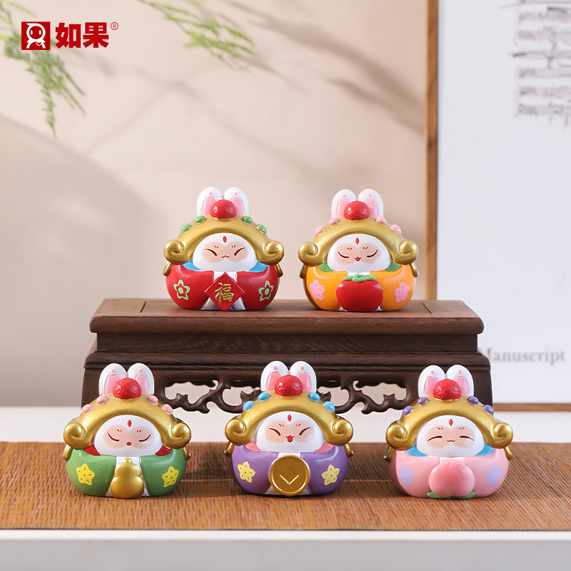 吉祥兔儿爷小摆件北京旅游文创手办办公室桌面治愈系装饰品伴手礼