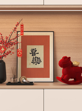 马上有钱~生肖马年植绒摆件礼物