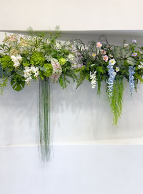 wo+仿真挂墙垂吊花艺墙面装饰花
