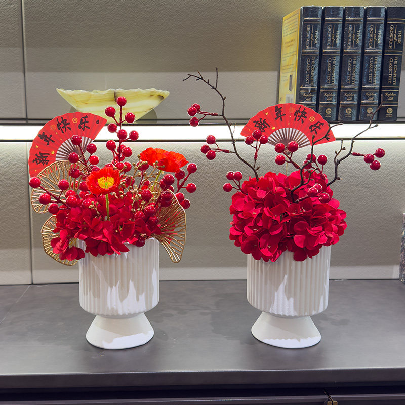 wo+新年氛围布置装饰花仿真红绣球发财果开业大吉乔迁之喜旺财花
