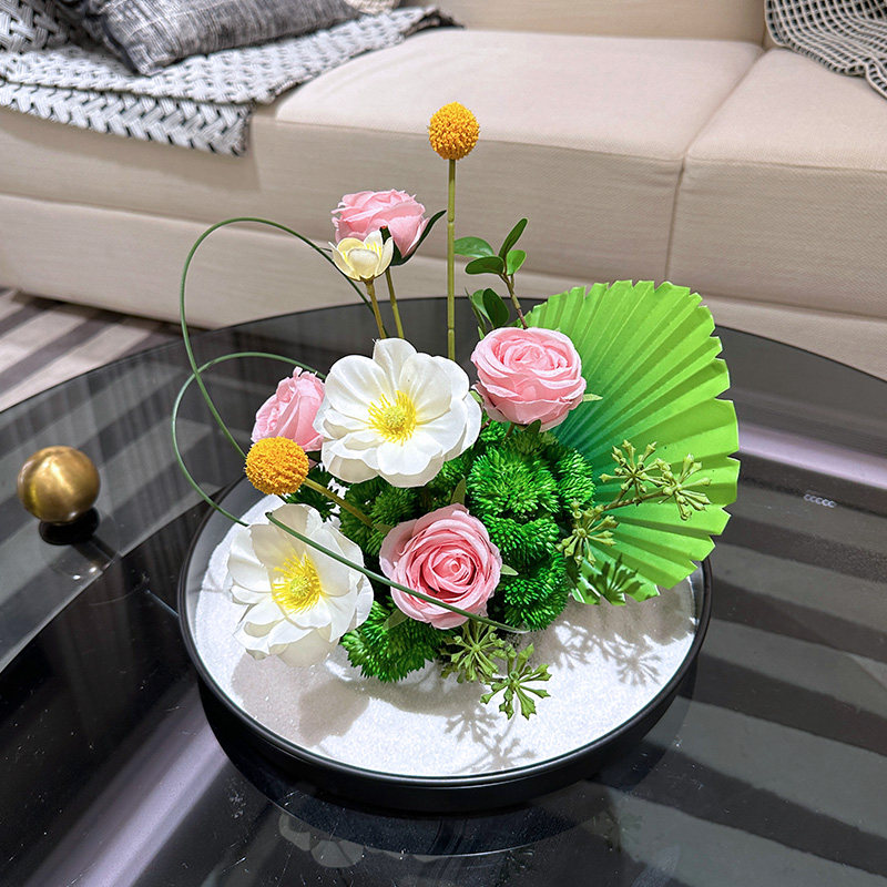 wo+新中式红掌松树餐桌花艺圆桌转盘仿真花家居装饰茶几玄关假花,家居饰品,仿真花/假花,淘宝优惠券,粉丝福利购,淘宝优惠卷