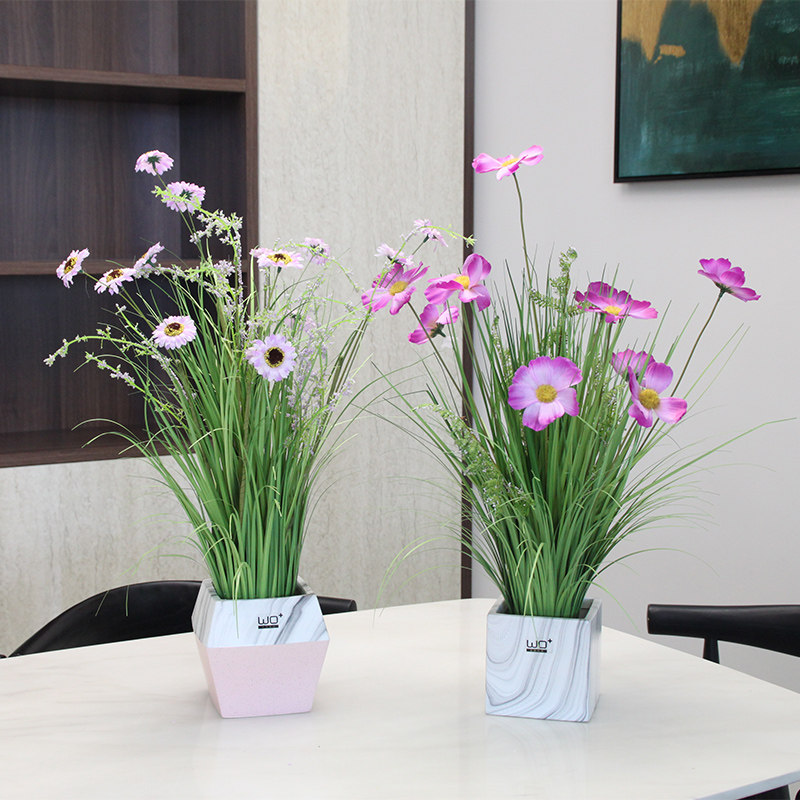 太阳菊花假树装饰花人造芦苇狗尾草室内景观窗户装饰道具场景布置