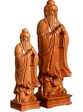 桃木孔夫子教师节人物雕塑