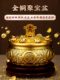 金钱聚宝盆饰品黄铜聚财实心铜铜财神客厅家居店财富饭桶