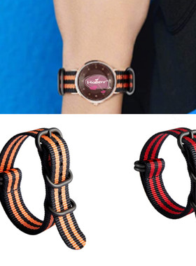 适配鲁美诺斯尼龙表带雷美诺时手表户外运动帆布编织带18.20 22mm