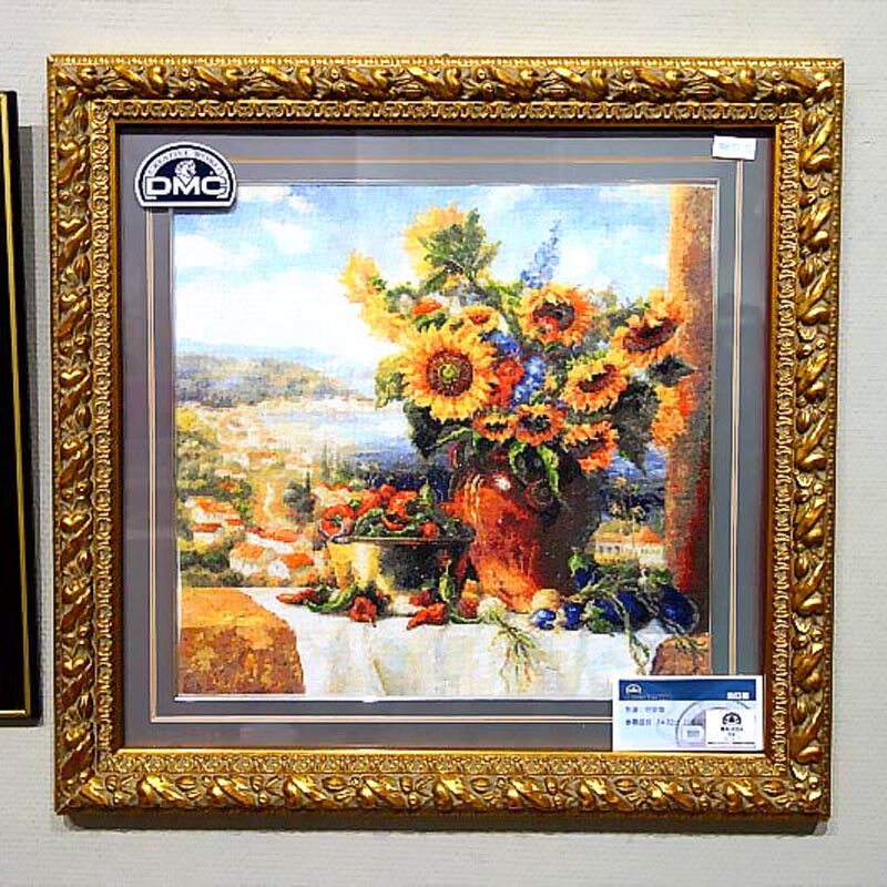 法国DMC十字绣套件窗口阳台上的向日葵盆花客厅精准印花5539