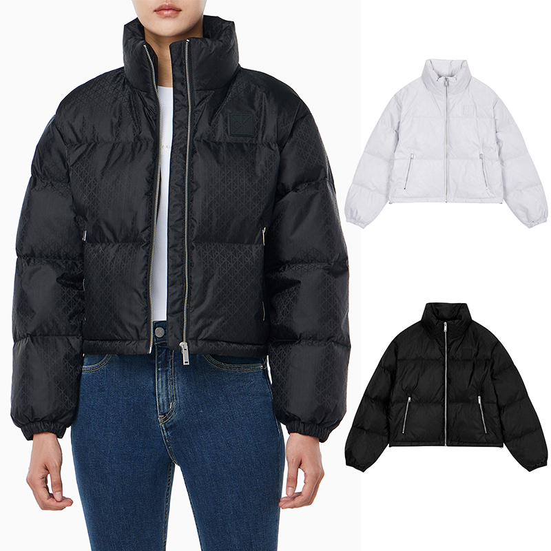 CALVIN KLEIN JEANS韩国代购25冬女短款立领鸭绒羽绒服44D539G