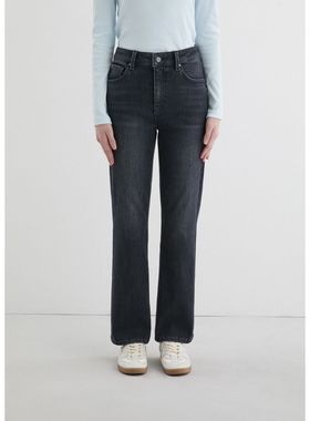 GUESS韩国代购25冬女士休闲通勤百搭显瘦拉绒保暖黑色水洗牛仔裤