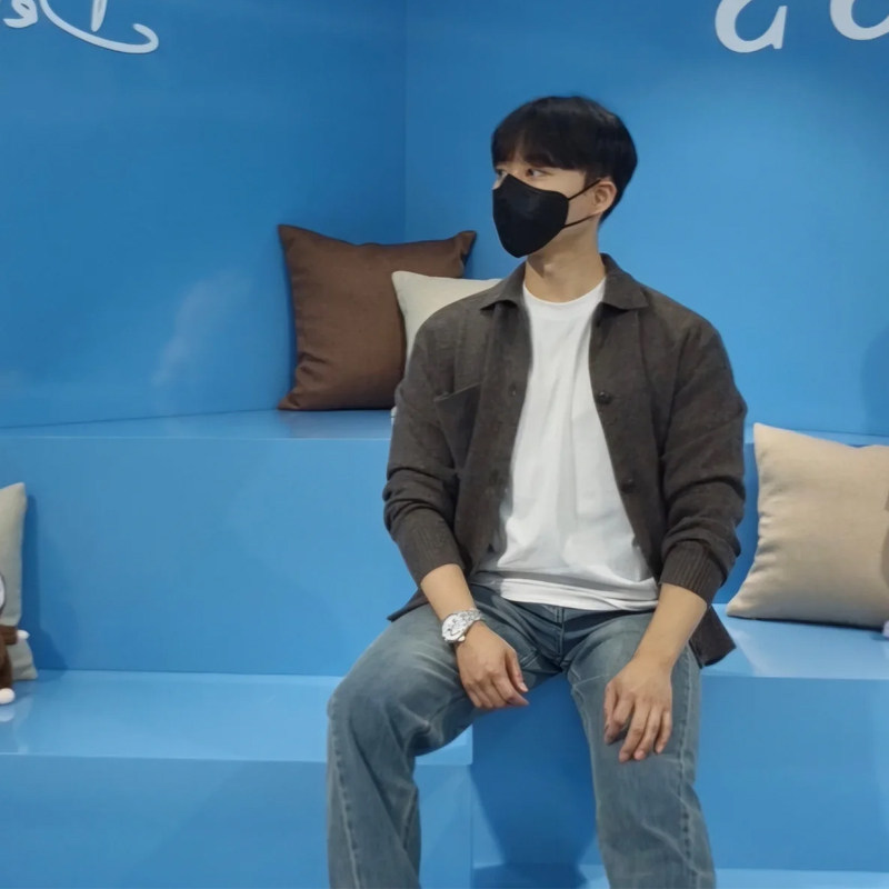 GUESS韩国代购25冬男士休闲通勤复古百搭宽松单排扣针织毛衣开衫