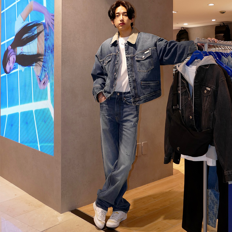 CK男士90S系列直筒宽松牛仔裤