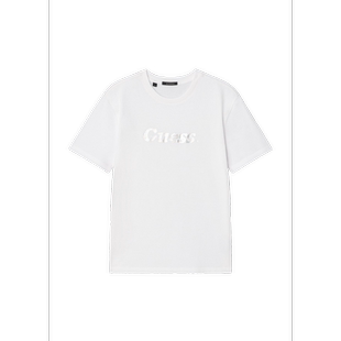 韩国代购 T恤MQ2K8436 26夏GUESS男女圆领裂纹箔logo潮流短袖