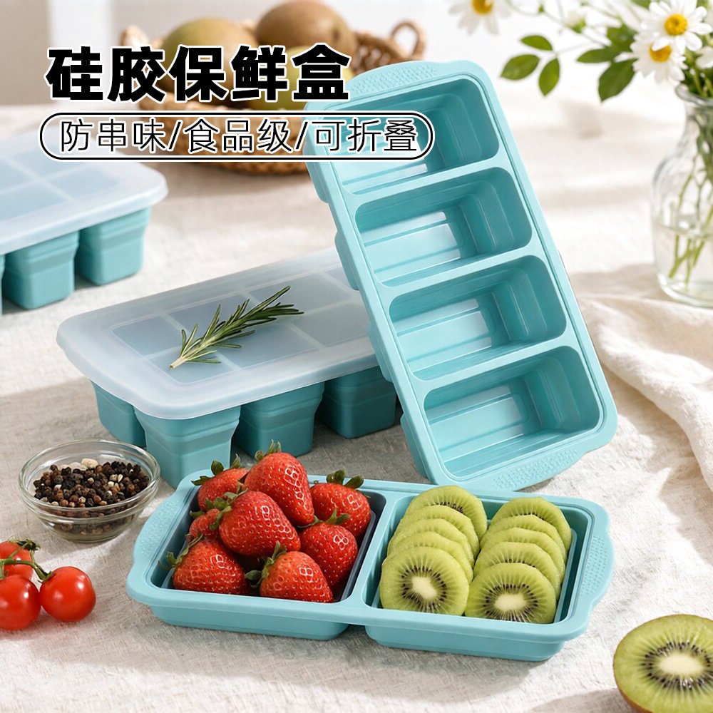 食品级硅胶餐盒密封保鲜盒储存盒