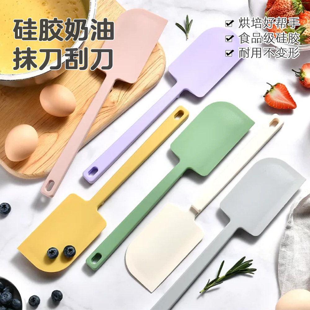 一体式烘焙硅胶刮刀蛋糕搅拌铲刀