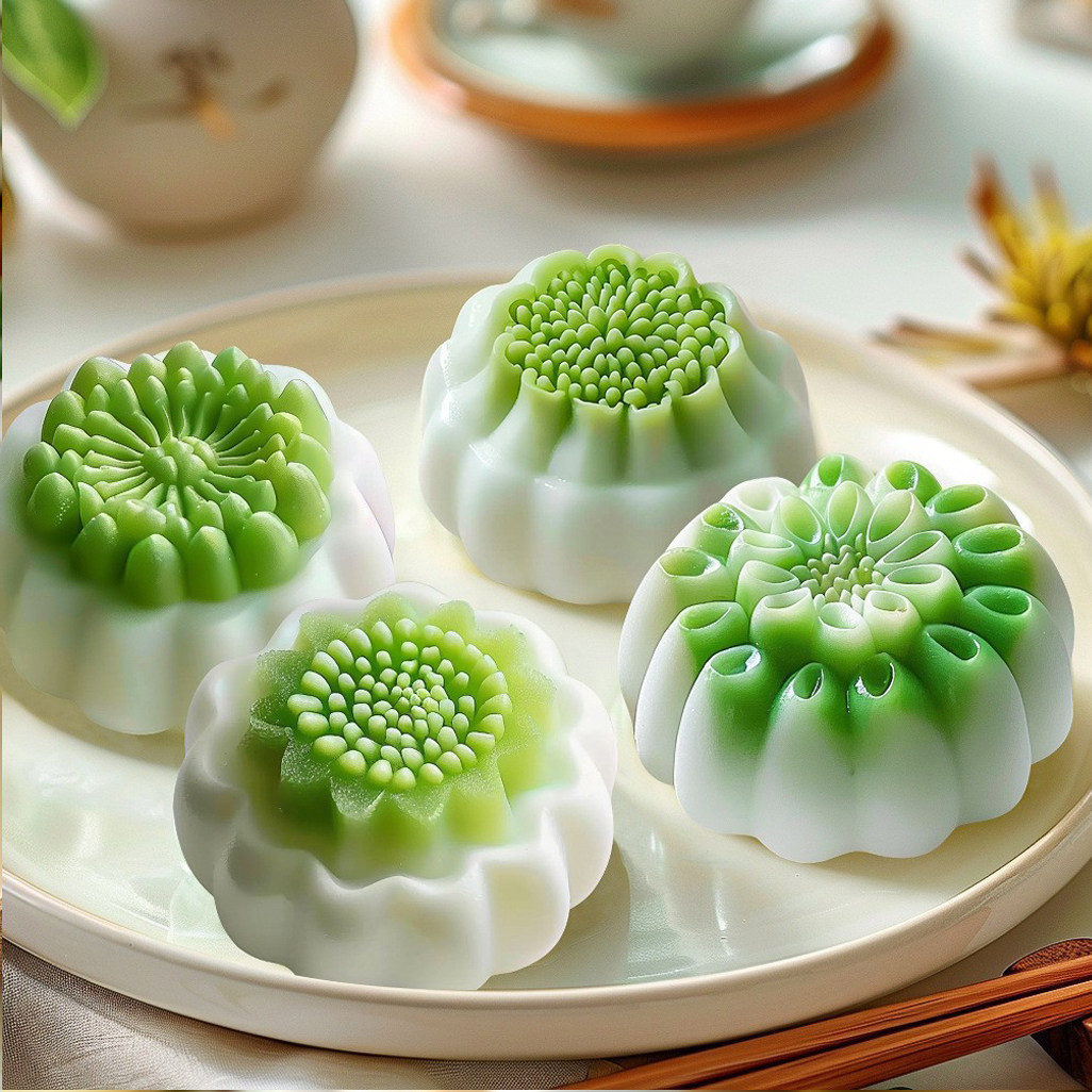 花苞绿豆糕模具糯米糕自制莲花