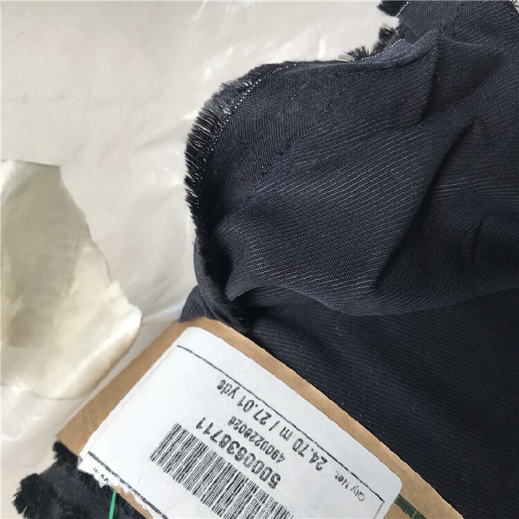 黑色斜纹霜白铜氨丝铜氨纤维面料 意大利进口服装布料纯色衣服料