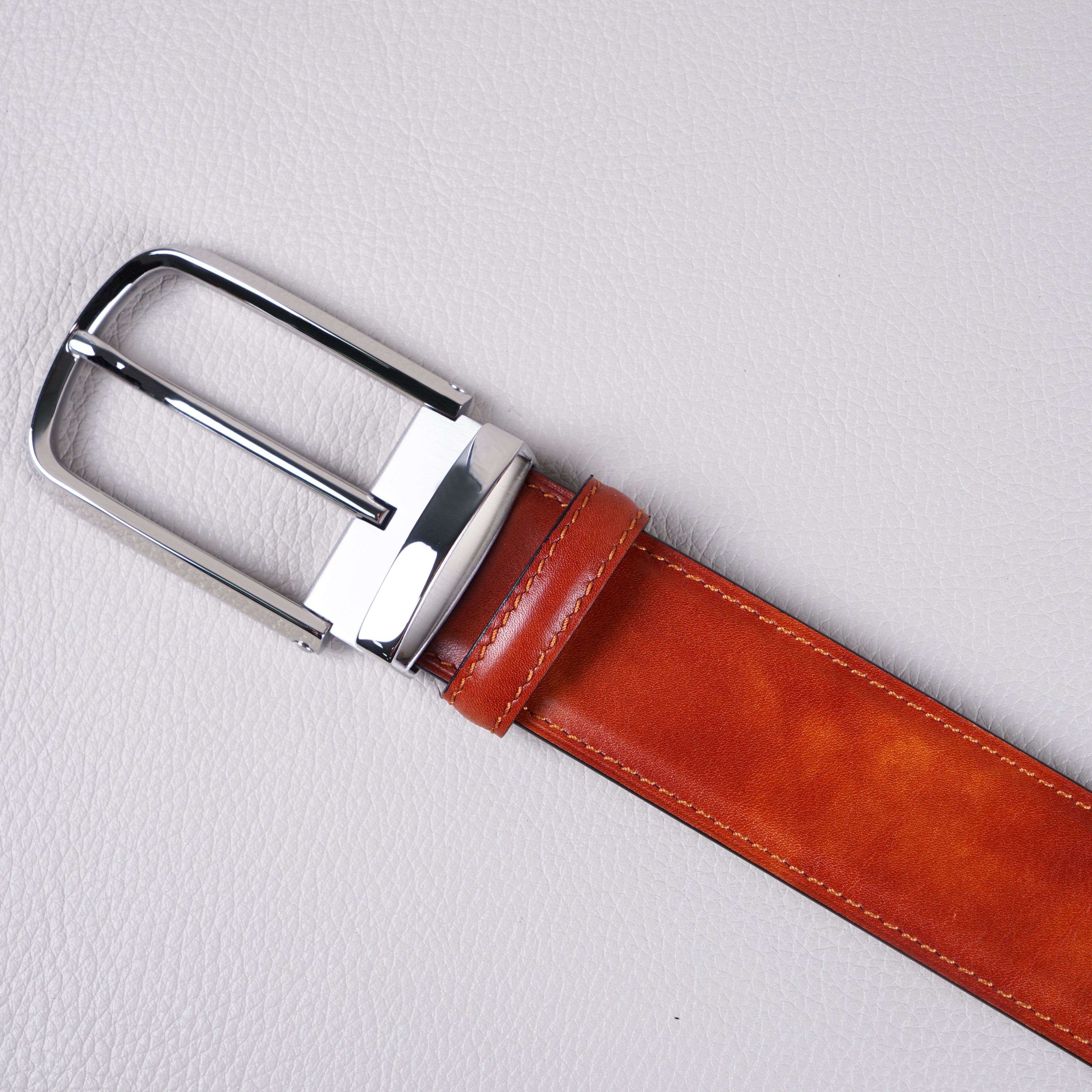 中国fp意大利皮革厂Ilcea进口MuseumCalf博物馆小牛皮腰带皮带