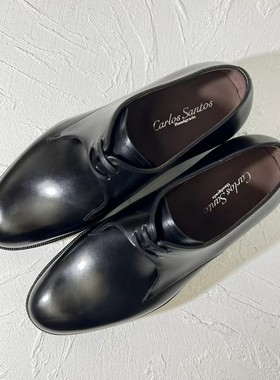 葡萄牙Carlos Santos巴黎德比Jacomet系带圆头乡村城市法式风格黑