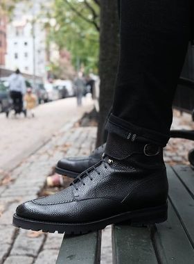 【皮鞋配捐参与款式】美国J.FitzPatrick分裂头高帮靴Colville