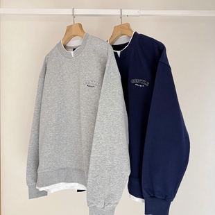 青少年运动套头衫 190中大童拼色圆领卫衣26新款 150 别致假两件