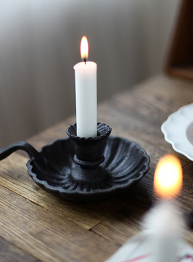 复古铸铁烛台餐桌摆件