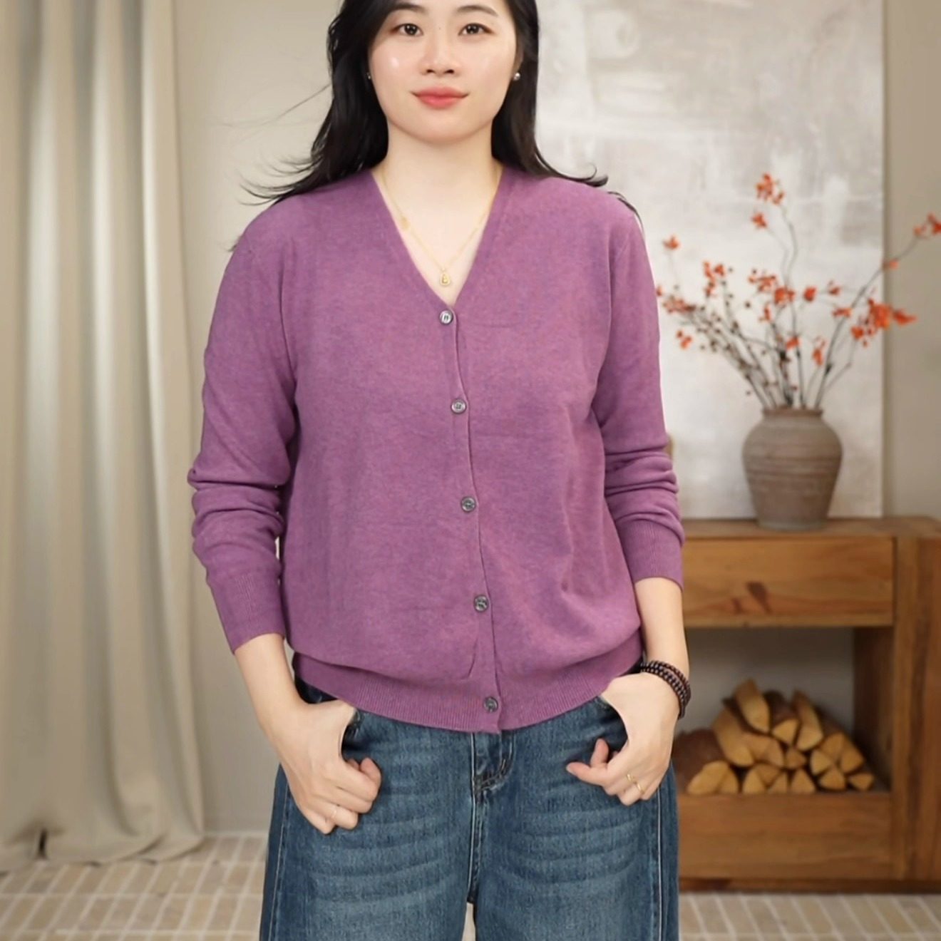 简约纯色V领针织衫女慵懒柔软长袖秋冬气质毛衣 8103,女装/女士精品,毛针织衫,淘宝优惠券,粉丝福利购,淘宝优惠卷