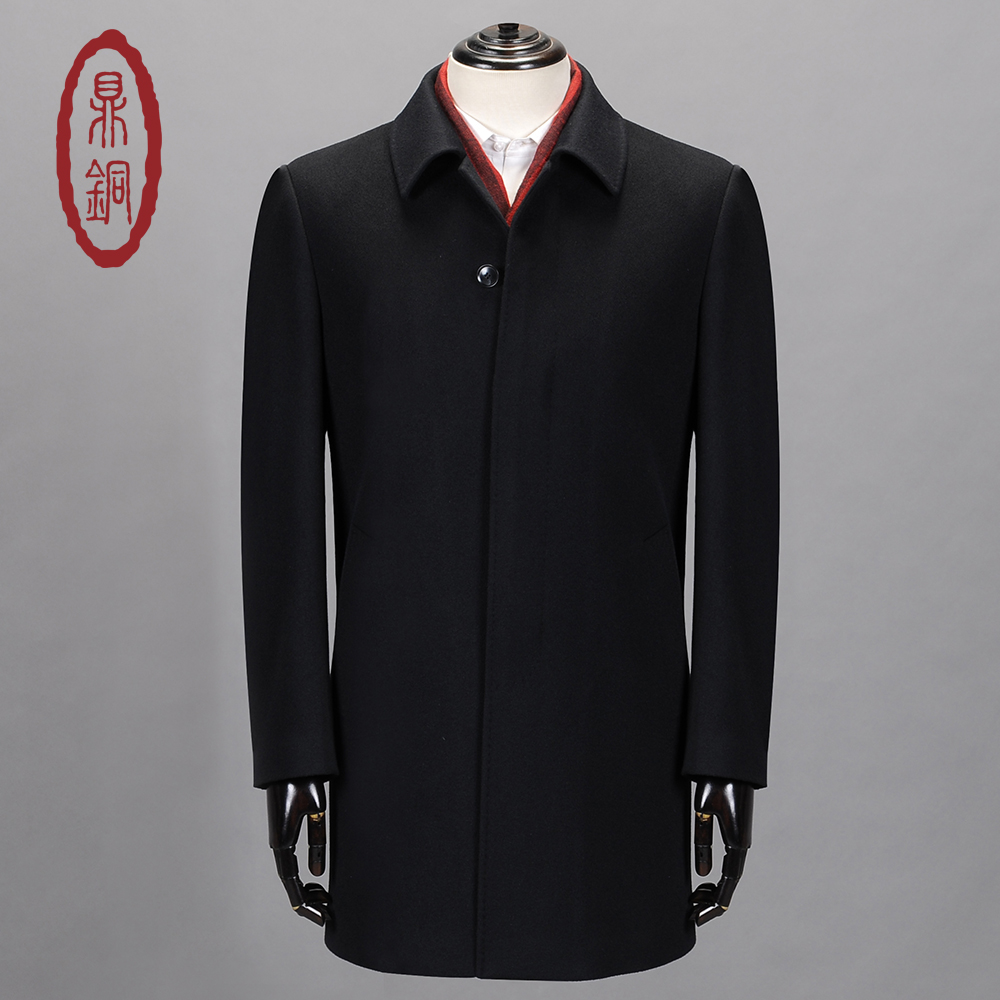 呢子加绒加厚中年外套羊毛大衣