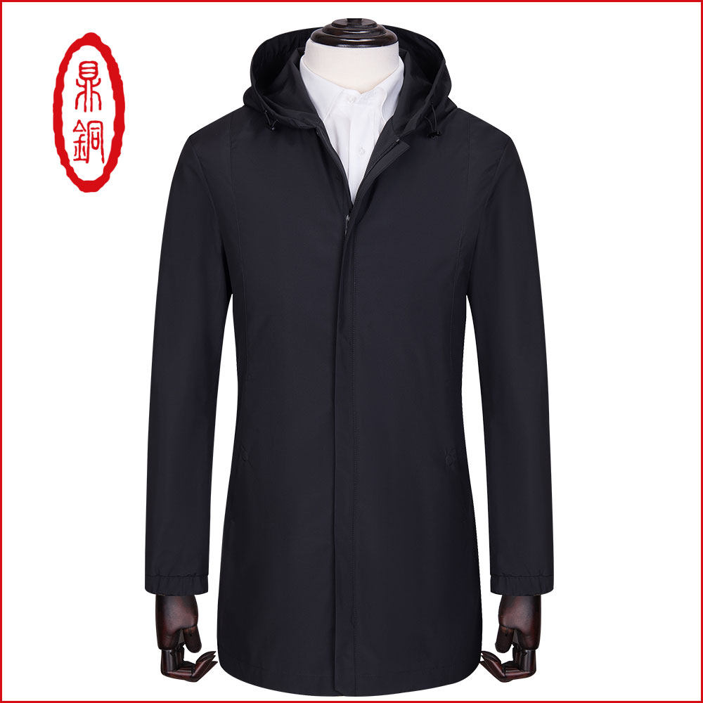 鼎铜男款外套春秋春季男士新款休闲男装薄款连帽商务新品中年夹克