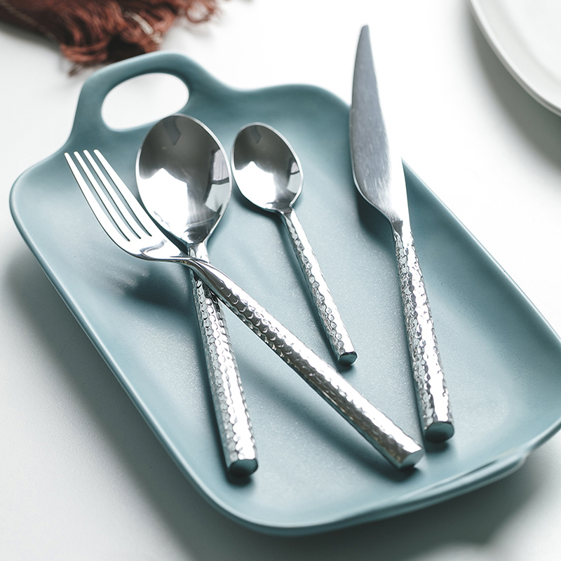 妙HOME锤纹餐具日式牛排刀叉
