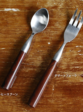 妙HOME木头柄 外贸出口日本红木柄不锈钢餐具 西餐刀叉西餐餐具