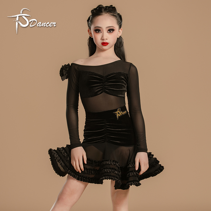 星舞林夏季女童拉丁舞练功服2025新款专业少儿国标舞蹈练习服套装