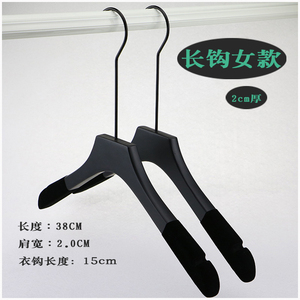 新品黑色植绒衣架防滑无痕实木挂衣架加厚木质衣撑室内服装店定制