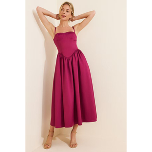 塔米家 MA*E大裙摆蝴蝶结吊带礼服连身裙 A4-4