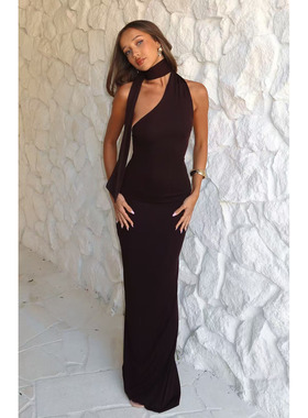 塔米家 W-F围脖带子挂脖连身长裙礼服  A4顶