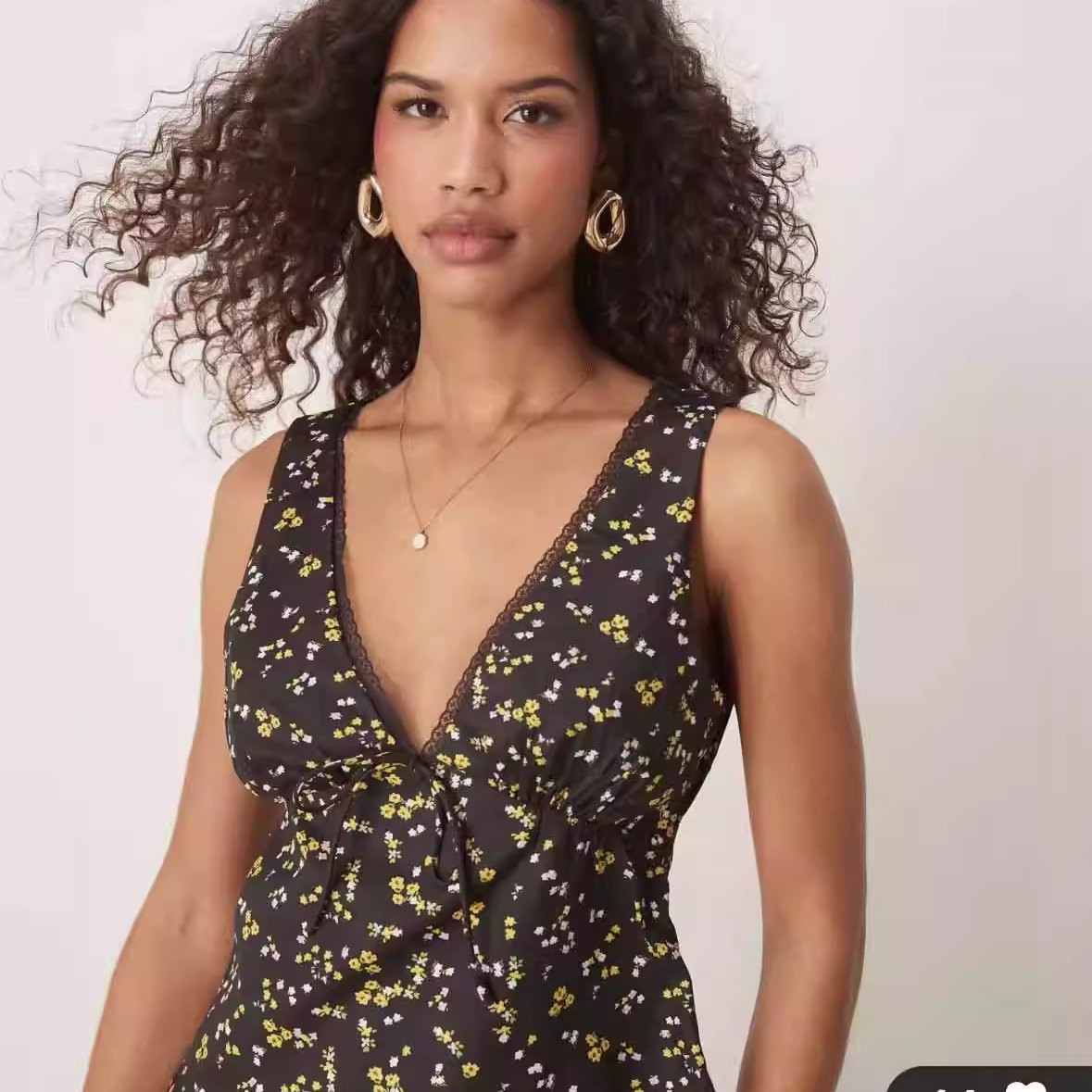 塔米家 AS*S在售KTS碎花V领蕾丝边法式上衣 B4-1