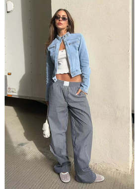 塔米家 澳母狮子L*on*ss低腰宽腿条纹长裤 A5-4