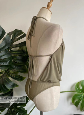 塔米家 美国单性感大露背V领挂脖连体衣bodysuit D1-3