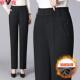 雅鹿女士中老年妈妈裤 保暖外穿高腰裤 子加绒加厚直筒大码 秋冬新款