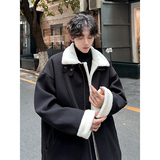 羊羔毛呢子大衣短款痞帅外套加厚棉服冬季男棉衣313P128，男装棉衣，电商A070