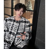 垫肩设计款双排扣小香风外套韩夜店潮男女小西服夹克JK369P118，男装夹克，电商A070