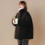 保暖加厚羊羔毛外套毛呢棉袄宽松情侣中性男女棉衣F313P128，男装棉衣，电商A070