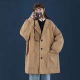 中性风特宽松风衣外套呢子中长款毛呢大衣DY01P110，男装风衣，电商A070