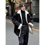 羊羔毛呢子大衣短款痞帅外套加厚棉服冬季男棉衣313P128，男装棉衣，电商A070