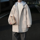 cityboy宽松连帽风衣多口袋立体男毛呢大衣ADY09P120，男装风衣，电商A070