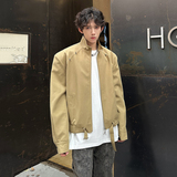 垫肩款金属装饰短款立领外套痞帅老钱风男上衣夹克JK348P108，男装夹克，电商A070