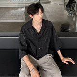 风肌理感金属宽松衬衣休闲男衬衫CS923P48，男装衬衫，电商A070