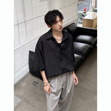 风肌理感金属宽松衬衣休闲男衬衫CS923P48，男装衬衫，电商A070