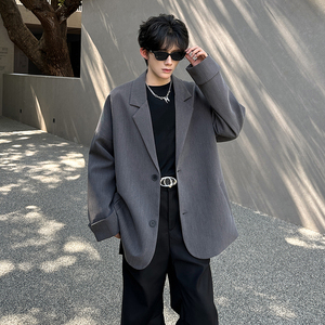 设计感高街痞帅宽松休闲西服外套韩版高级感男小西装 MZ201 P85图片