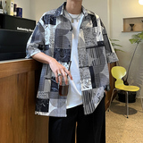 夏新款原创宽松个性潮流衬衣帅气男短袖衬衫CS913P40，男装T恤，电商A070